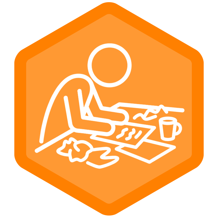 Colored hexagon icon for the manual way
