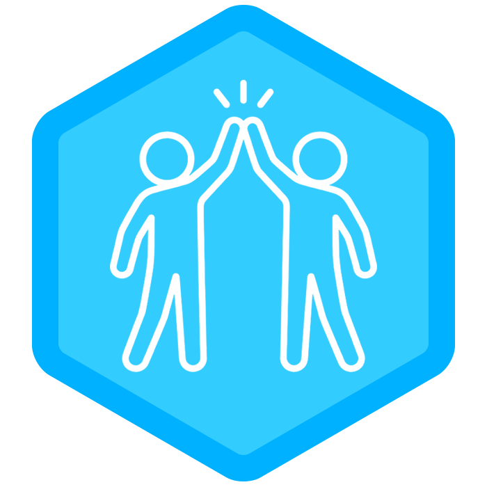 Colored hexagon icon for the Workspace way