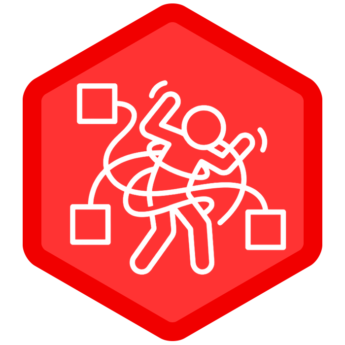 Colored hexagon icon for the Zapier way