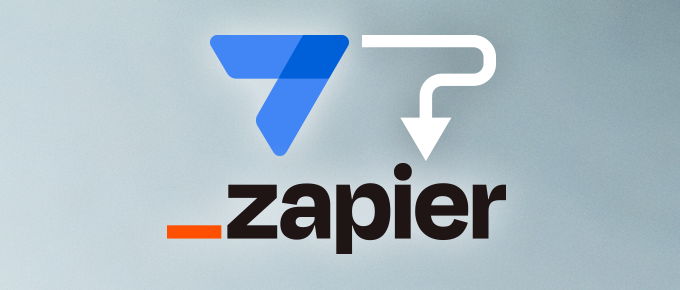 The AppSheet logo above and Zapier logo below, with a curvy arrow connecting the two.