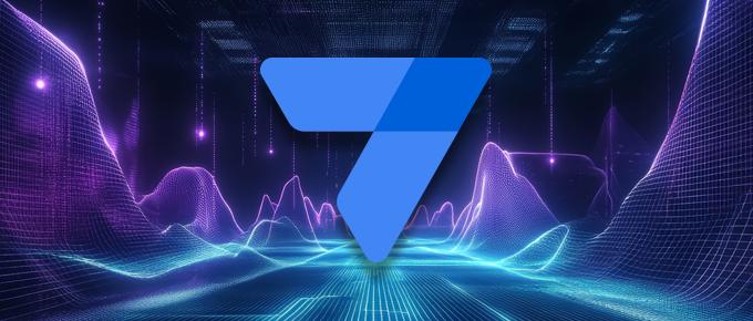 Background is dark purple with lighter purple and blue lines representing waveforms. In the foreground is the AppSheet logo.